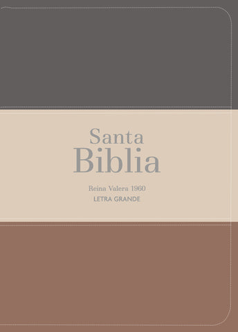 Image of Biblia RVR 1960 Compacta Letra Grande 11 puntos Símil Piel Gris Beige Marrón