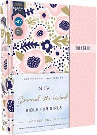 Image of NIV, JOURNAL THE WORD BIBLE FOR GIRLS, DOUBLE-COLUMN, HARDCOVER, PINK, MAGNETIC CLOSURE, RED LETTER, COMFORT PRINT: REFLECT, TAKE NOTES, OR CREATE ART NEXT TO YOUR FAVORITE VERSES