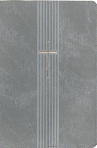 Image of BIBLIA NTV REFERENCIA CENTRAL LETRA GRANDE CON FILAMENT SIMIL PIEL CIERRE GRIS LETRA ROJA