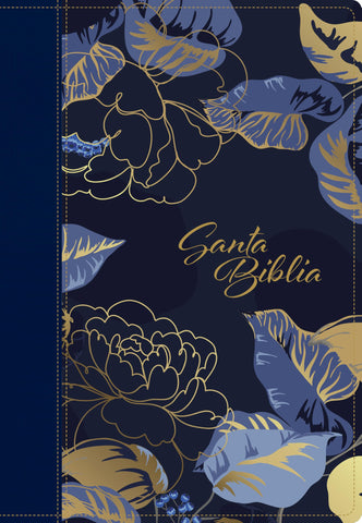 Image of Biblia NTV Manual Letra Grande con Filament Símil Piel Azul Oscuro Índice Letra Roja