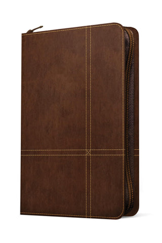 Image of BIBLIA NTV ULTRAFINA CON FILAMENT SIMIL PIEL CAFE RUSTICO INDICE CIERRE