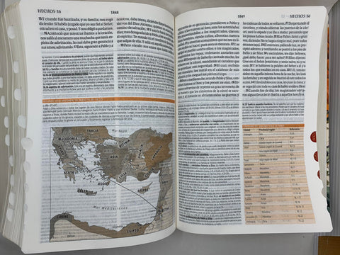 Image of Biblia RVR 1960 de Estudio Teológico Flores Naranja con Índice