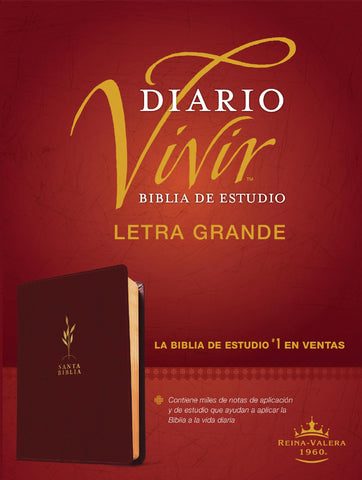 Image of Biblia RVR 1960 de Estudio del Diario Vivir Letra Grande Símil Piel Vino Tinto Letra Roja