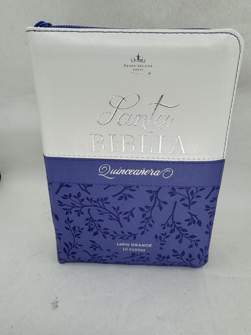 Image of BIBLIA RVR 1960 QUINCENERA LILA BLANCO