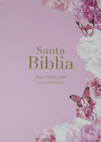 Image of Biblia RVR 1960 Letra Súper Gigante Símil Piel Rosa Claro