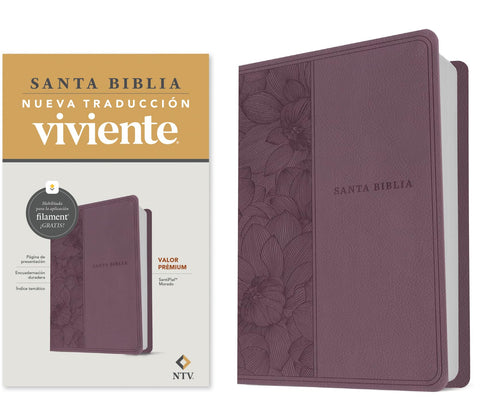 Image of Biblia NTV Valor Prémium con Filament Símil Piel Púrpura