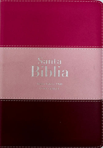 Image of Biblia RVR 1960 Compacta Letra Grande 11 puntos Símil Piel Fucsia Rosado Rojo Granate con Cierre y Índice