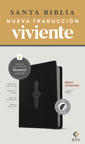 Image of BIBLIA NTV ULTRAFINA CON FILAMENT NEGRO SIMIL PIEL CON INDICE