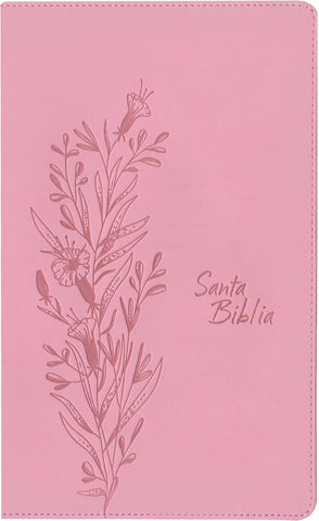 Image of BIBLIA NTV REFERENCIA CENTRAL LETRA GRANDE CON FILAMENT SIMIL PIEL ROSA INDICE LETRA ROJA