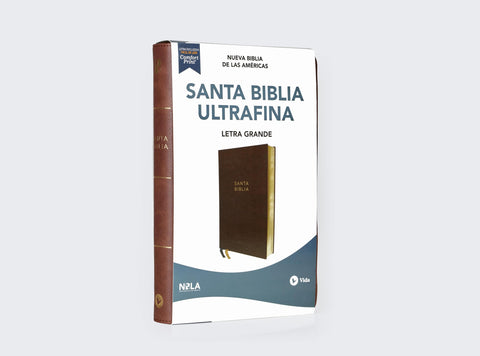 Image of BIBLIA NBLA LETRA GRANDE ULTRAFINA CAFE SIMIL PIEL