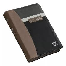 Image of BIBLIA RVR 1960 LETRA SUPER GIGANTE SIMIL PIEL CIERRE INDICE GRIS NEGRO BEIGE
