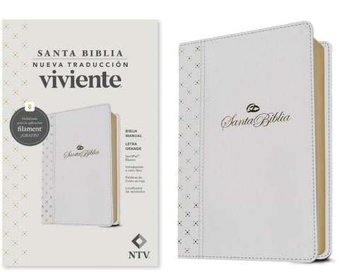 Image of Biblia NTV Letra Grande Tamaño Manualcon Filament Símil Piel Blanco Letra Roja