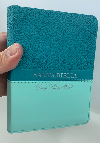 Image of Biblia RVR 1960 Compacta Duotono Turquesa con Índice y Cierre