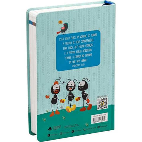 Image of BIBLIA EM PORTUGUES NTHL EXPLICADA PARA CRIANÇAS COM ILUSTRAÇÕES SMILINGUIDO CAPA DURA AZUL