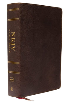 Image of NKJV Study Bible, Premium Calfskin Leather, Brown, Full-Color, Thumb Indexed, Comfort Print: The Complete Resource for Studying God’s Word