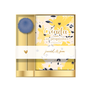 PACK DIARIO Y BOLIGRAFO POM POM: CREADA CON PROPOSITO