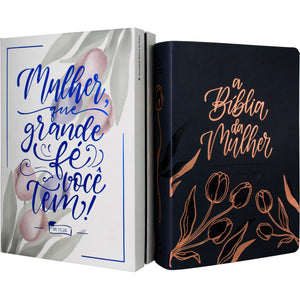BIBLIA EM PORTUGUES NAA DA MULHER BIBLIA DE LA MUJER NUEVA EDICION NUEVA ALMEIDA NOVA EDICAO CAPA AZUL MARINHO