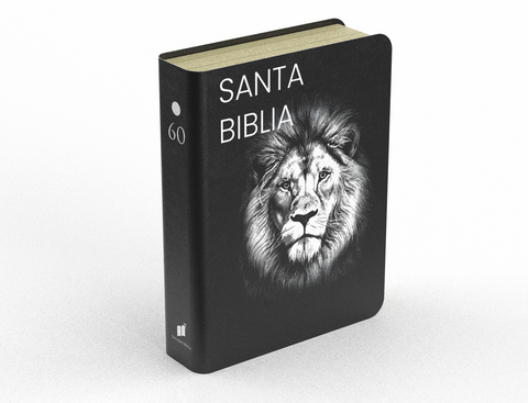 Image of Biblia RVR 1960 Compacta Letra Grande 11 puntos Símil Piel Negro León Grafity