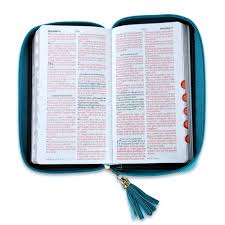 Biblia RVR 1960 Chequera Turquesa Símil Piel con Índice y Cierre