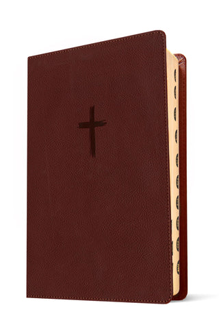 Image of BIBLIA NTV REFERENCIA CENTRAL LETRA GRANDE CON FILAMENT SIMIL PIEL CAFE INDICE, LETRA ROJA