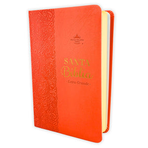 BIBLIA RVR 1960 TAMANO MANUAL LETRA GRANDE 12 PT SIMIL PIEL LILA MORADO CON CIERRE BITONO