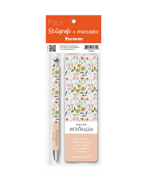 PACK BOLIGRAFO CON MARCADOR DE LIBRO: MUJER VIRTUOSA