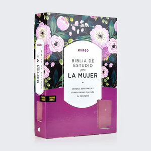 BIBLIA RVR 1960 DE ESTUDIO PARA LA MUJER PIEL ORQUIDEA CON INDICE INTERIOR A COLOR COMFORT PRINT
