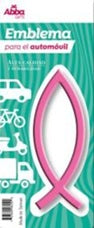 EMBLEMA PARA AUTO 13 CM ICHTUS. ROSA