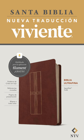 Image of Biblia NTV Ultrafina con Filament Café Símil Piel