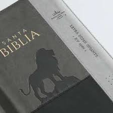 Image of BIBLIA RVR 1960 LETRA SUPER GIGANTE COLECCION AGORA INSPIRACION LEON NEGRO GRIS SIMIL PIEL CIERRE INDICE