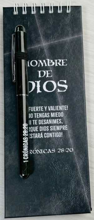 BLOCK DE NOTAS CON BOLIGRAFO. HOMBRE DE DIOS