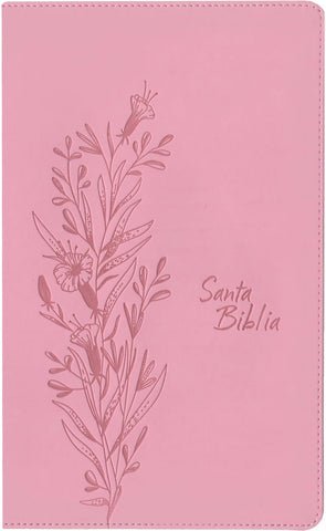 Image of BIBLIA NTV REFERENCIA CENTRAL LETRA GRANDE CON FILAMENT SIMIL PIEL ROSA LETRA ROJA