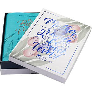 BIBLIA EM PORTUGUES NAA DA MULHER BIBLIA DE LA MUJER NOVA EDIÃ‡ÃƒO TAMANHO PORTATIL CAPA AZUL TURQUESA