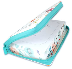 Biblia RVR 1960 Letra Gigante 14 Puntos Manual Jardín Turquesa Símil Piel Cierre Índice