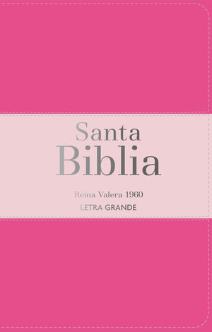 Biblia RVR 1960 Letra Grande Tamaño Manual Tricolor Fucsia Palo Rosa Fucsia con Cierre e Índice