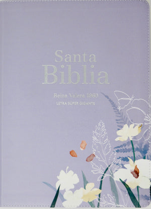 Biblia RVR 1960 Letra Súper Gigante Símil Piel Lavanda