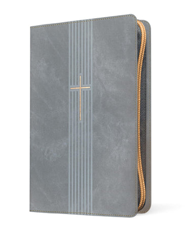 Image of BIBLIA NTV REFERENCIA CENTRAL LETRA GRANDE CON FILAMENT SIMIL PIEL CIERRE GRIS LETRA ROJA