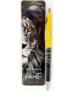 Pack Bolígrafo con Marcador de Libro: Esfuérzate y Sé Valiente