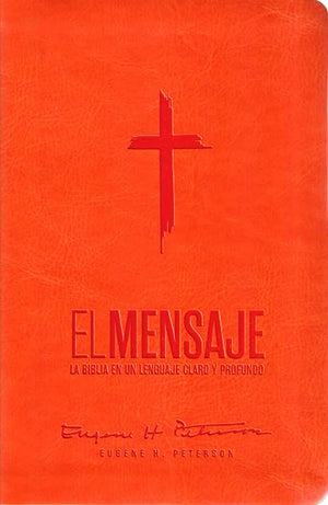 Biblia El Mensaje Anaranjado Símil Piel