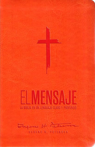 Image of Biblia El Mensaje Anaranjado Símil Piel
