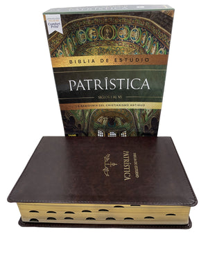 BIBLIA RVR 1977 DE ESTUDIO PATRISTICA NEGRA SIMIL PIEL CON INDICE