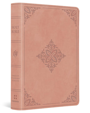 ESV VALUE LARGE PRINT COMPACT BIBLE (TRUTONE, BLUSH ROSE, FLEUR-DE-LIS DESIGN)