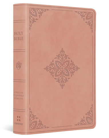 Image of ESV VALUE LARGE PRINT COMPACT BIBLE (TRUTONE, BLUSH ROSE, FLEUR-DE-LIS DESIGN)