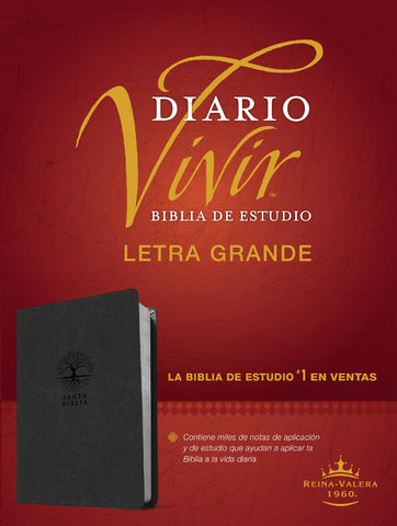 Image of Biblia RVR 1960 de Estudio del Diario Vivir Letra Grande Símil Piel Carbón Letra Roja