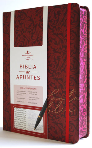 Biblia RVR 1960 de Apuntes Tapa Dura, Vino Tinto (Edición Cantos Pintados)