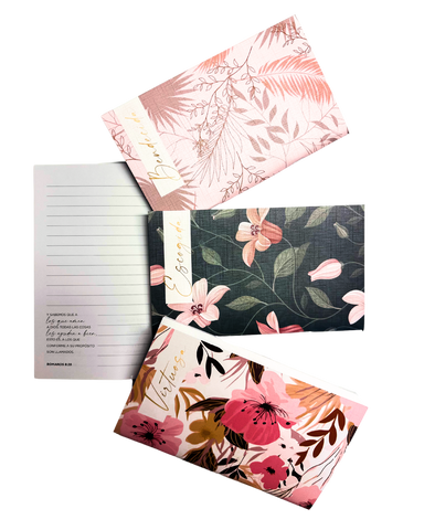 Image of LIBRETA SET DE 3 FLORAL ROSA