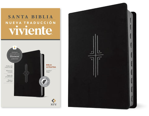 Image of BIBLIA NTV ULTRAFINA CON FILAMENT NEGRO SIMIL PIEL CON INDICE