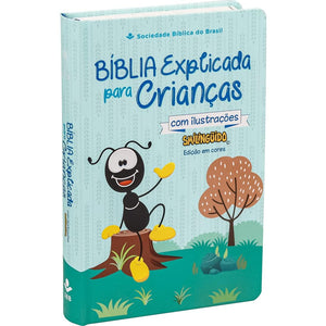 BIBLIA EM PORTUGUES NTHL EXPLICADA PARA CRIANÃ‡AS COM ILUSTRAÃ‡Ã•ES SMILINGUIDO CAPA DURA AZUL