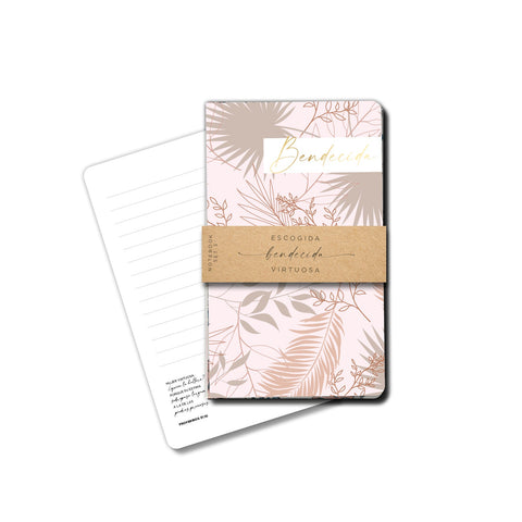 Image of LIBRETA SET DE 3 FLORAL ROSA