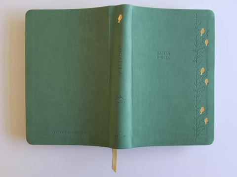Image of BIBLIA RVR 1960 LETRA GIGANTE SIMIL PIEL VERDE CON PAJAROS CANTOS PINTADOS